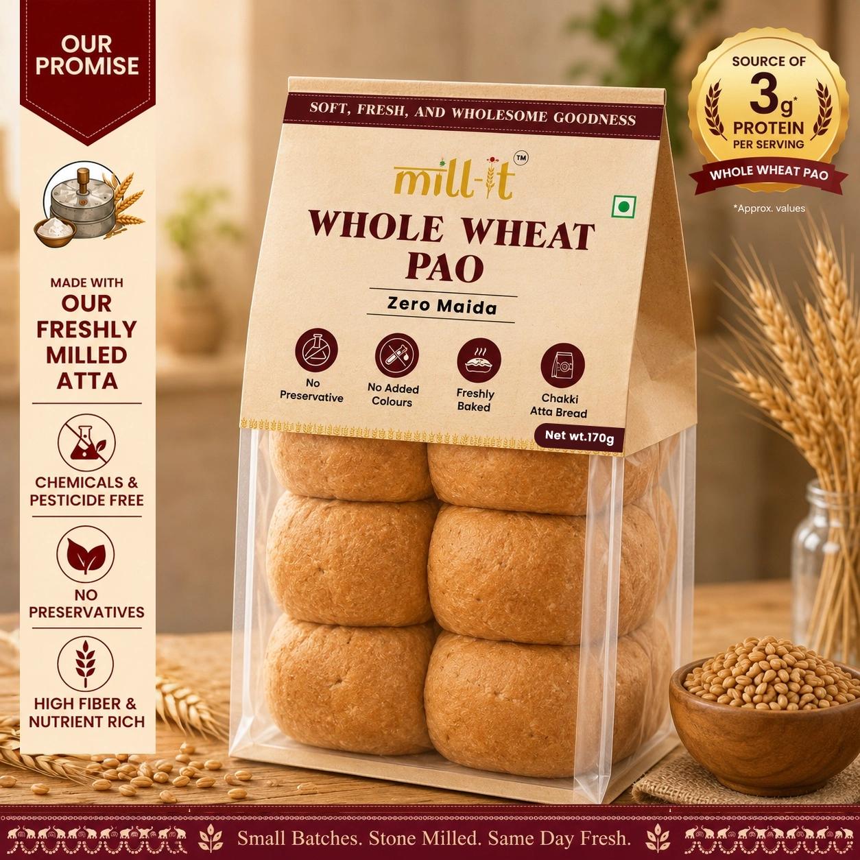 Freshly Baked Whole Wheat Pao