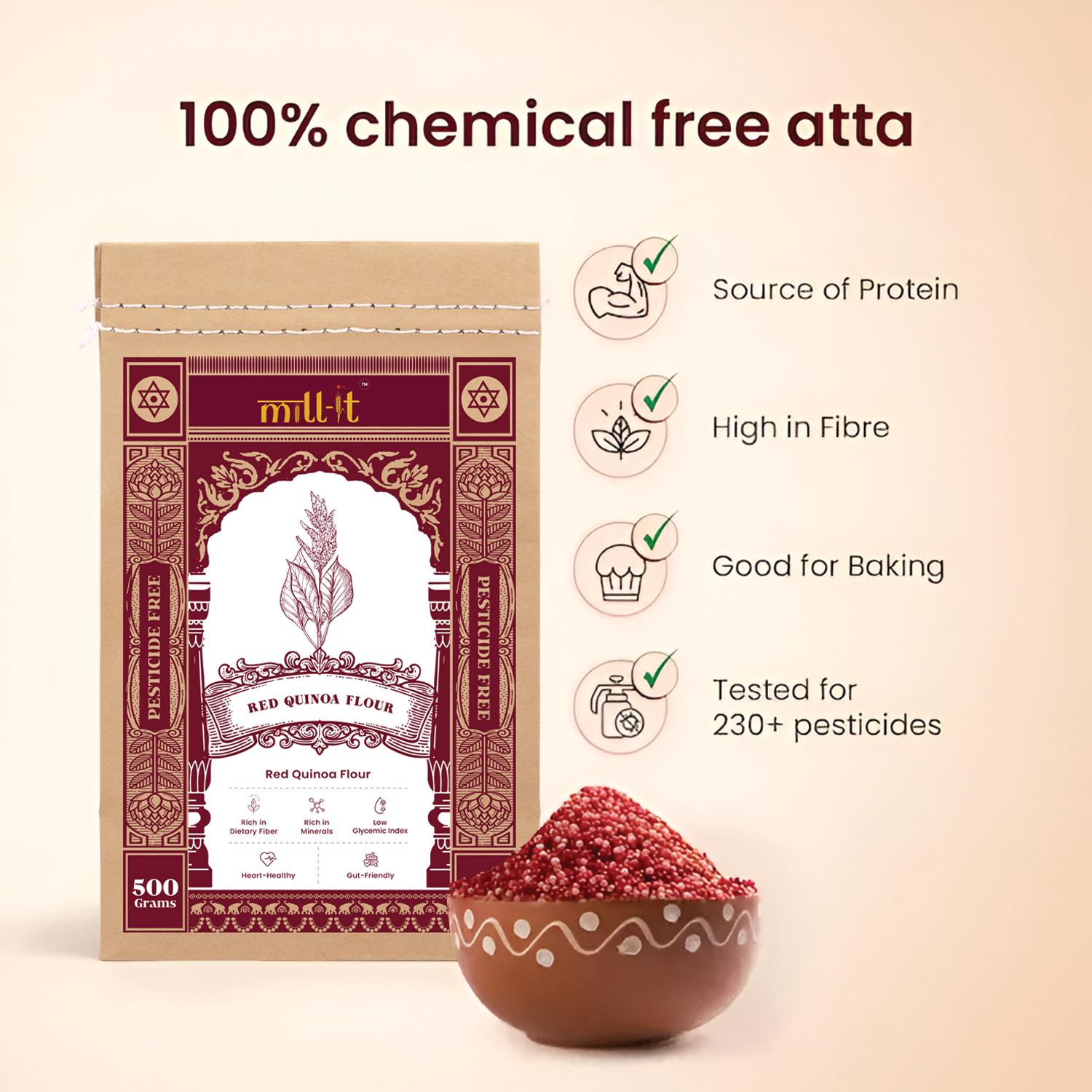 Red Quinoa Atta - 500gm thumbnail 4