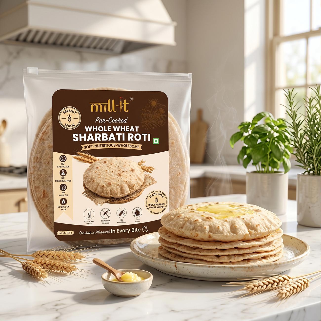 Par-Cooked Sharbati Roti thumbnail 2