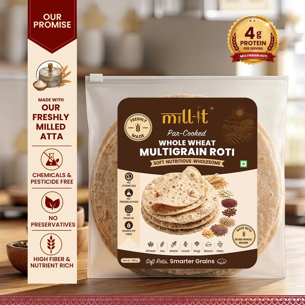Par-Cooked Multigrain Roti