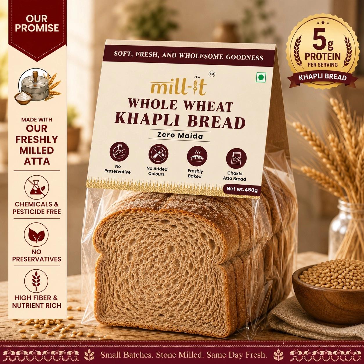Freshly Baked Khapli Atta Bread