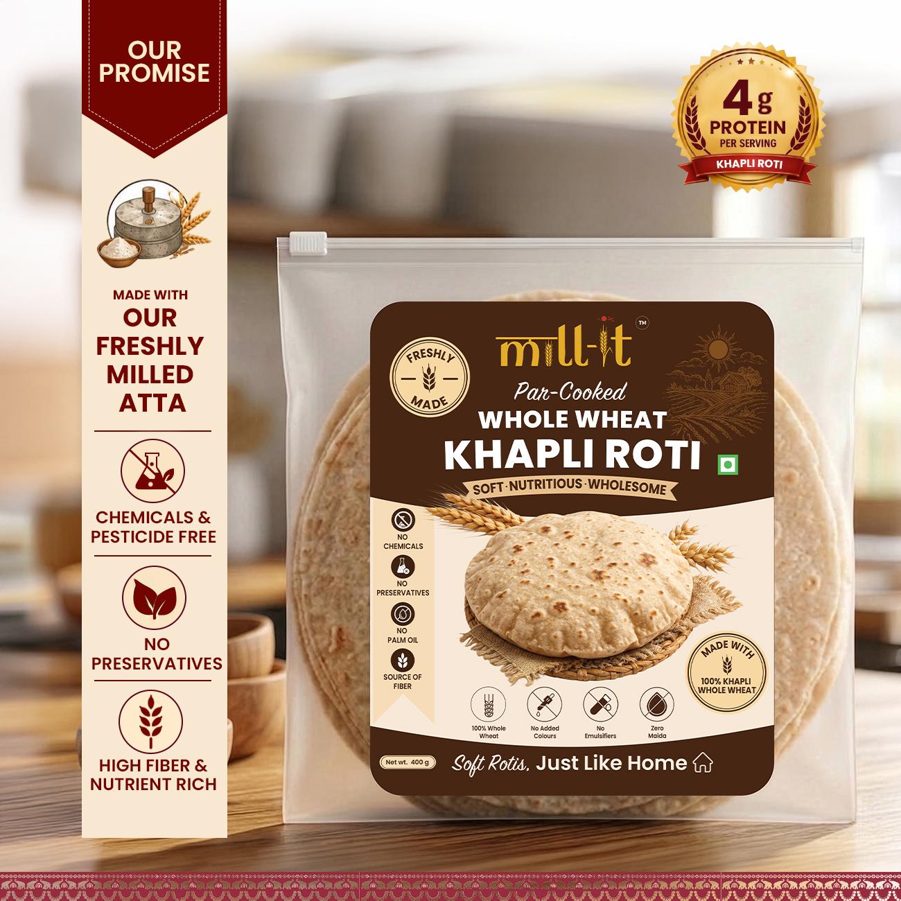 Par-Cooked Khapli Roti