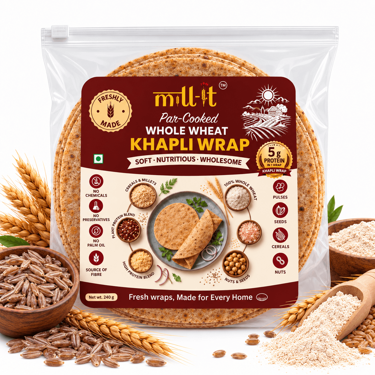 Par-Cooked Khapli Wrap