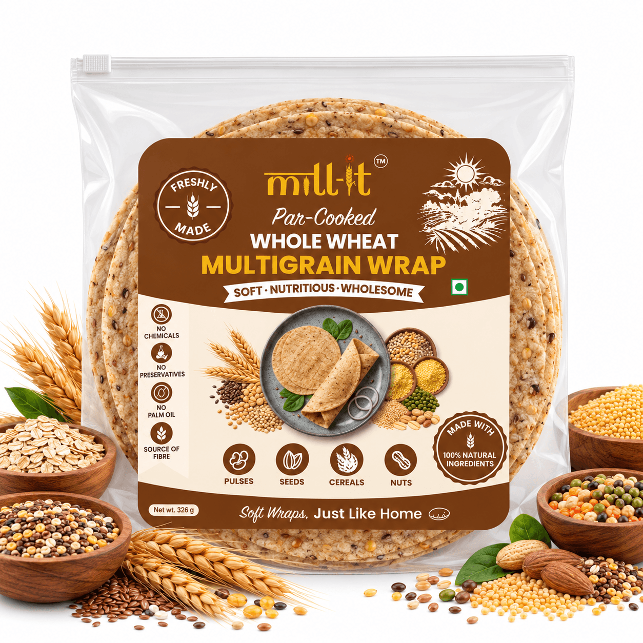 Par-Cooked Multigrain Wrap