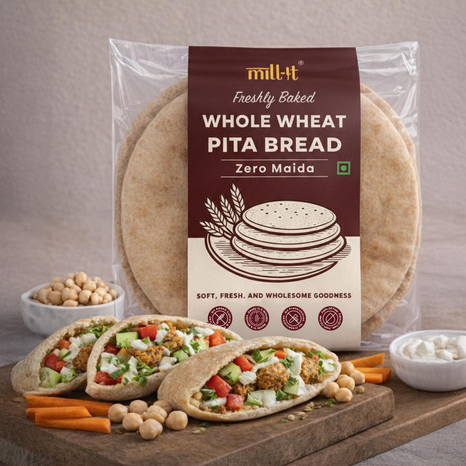 Freshly Baked Pita Bread 100 gm (2 pcs)