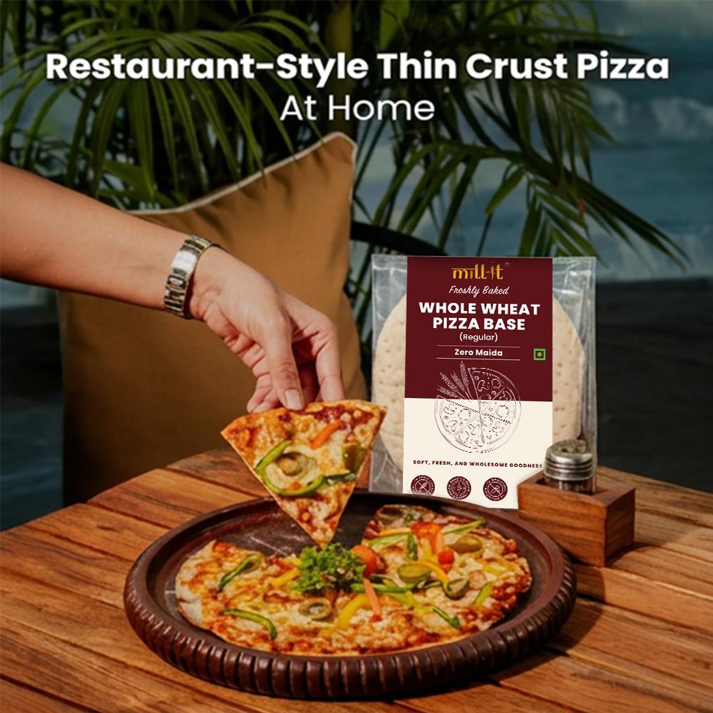 Freshly Baked Whole Wheat Regular Pizza Base- 100 gm (2 pcs) thumbnail 3