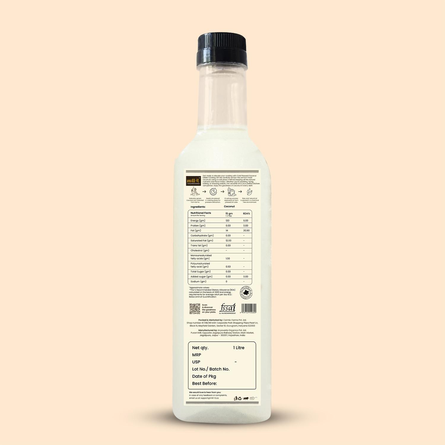 Cold - Pressed Coconut Cooking Oil