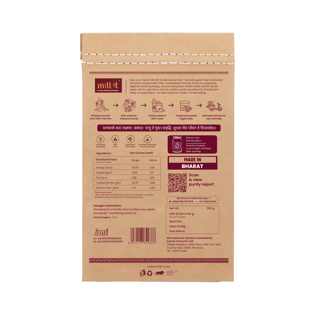 Red Quinoa Atta - 500gm thumbnail 7