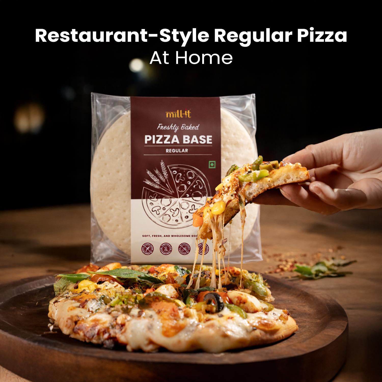 Freshly Baked Whole Wheat Regular Pizza Base- 100 gm (2 pcs)