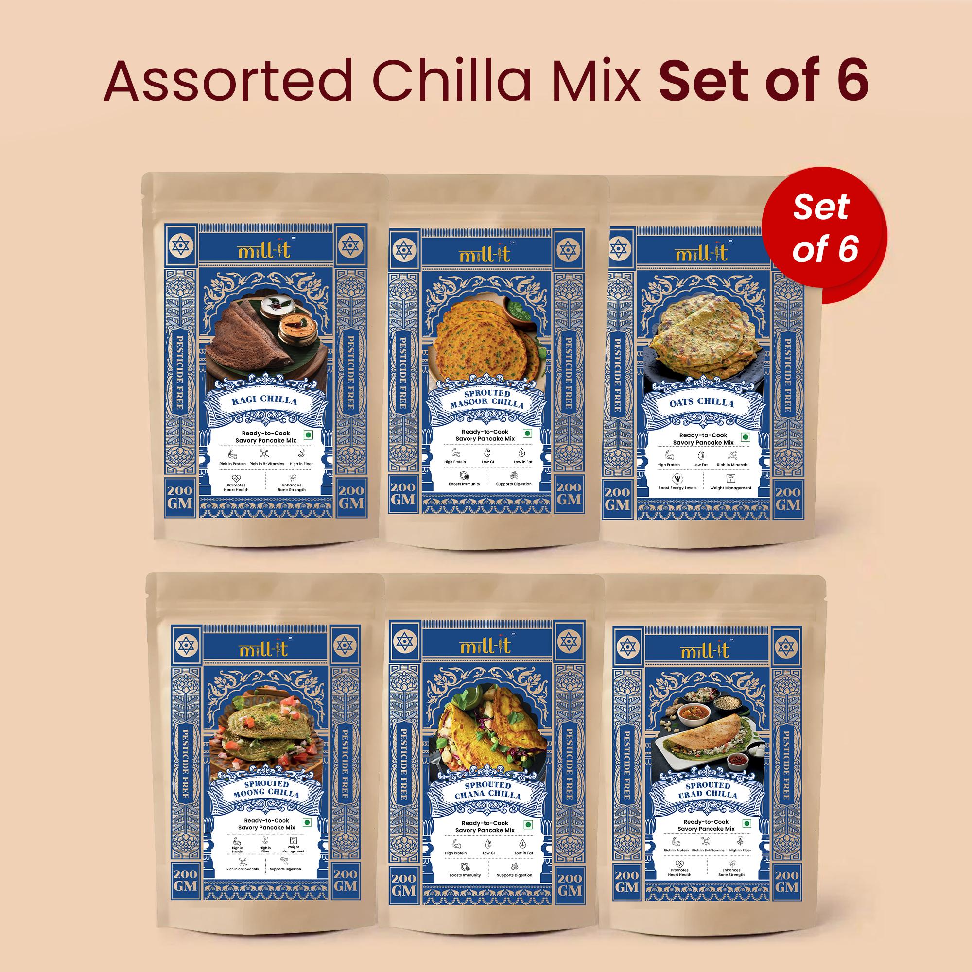Assorted chilla mix Set of 6