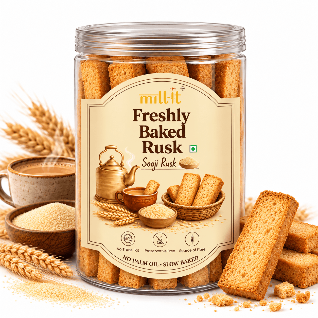 Freshly Baked Sooji Rusk