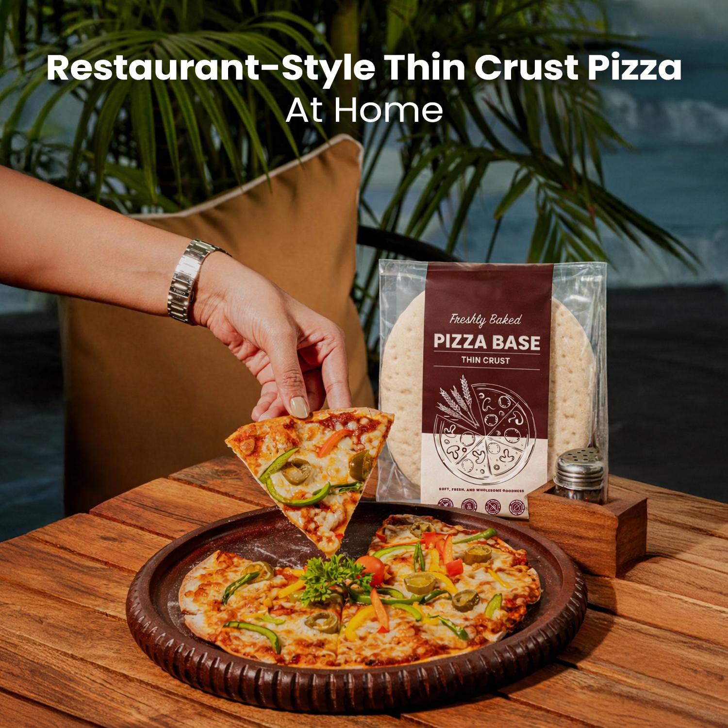Freshly Baked Thin Crust Pizza Base- 100 gm (2 pcs)