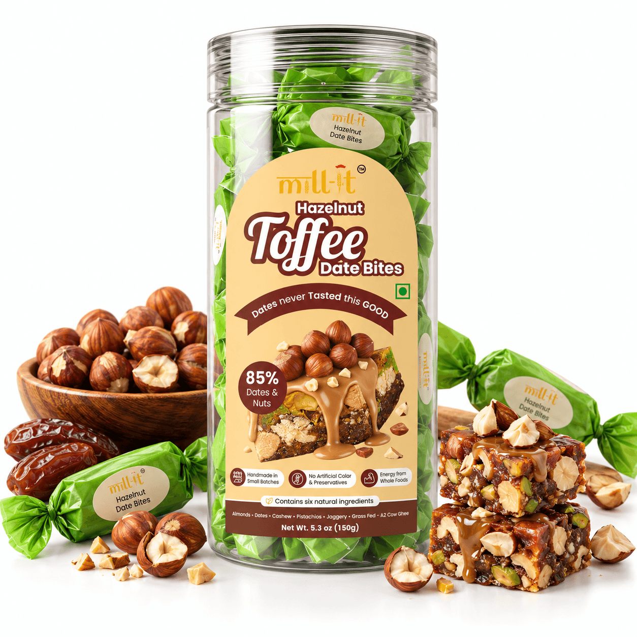 Hazelnut Toffee Date Bites