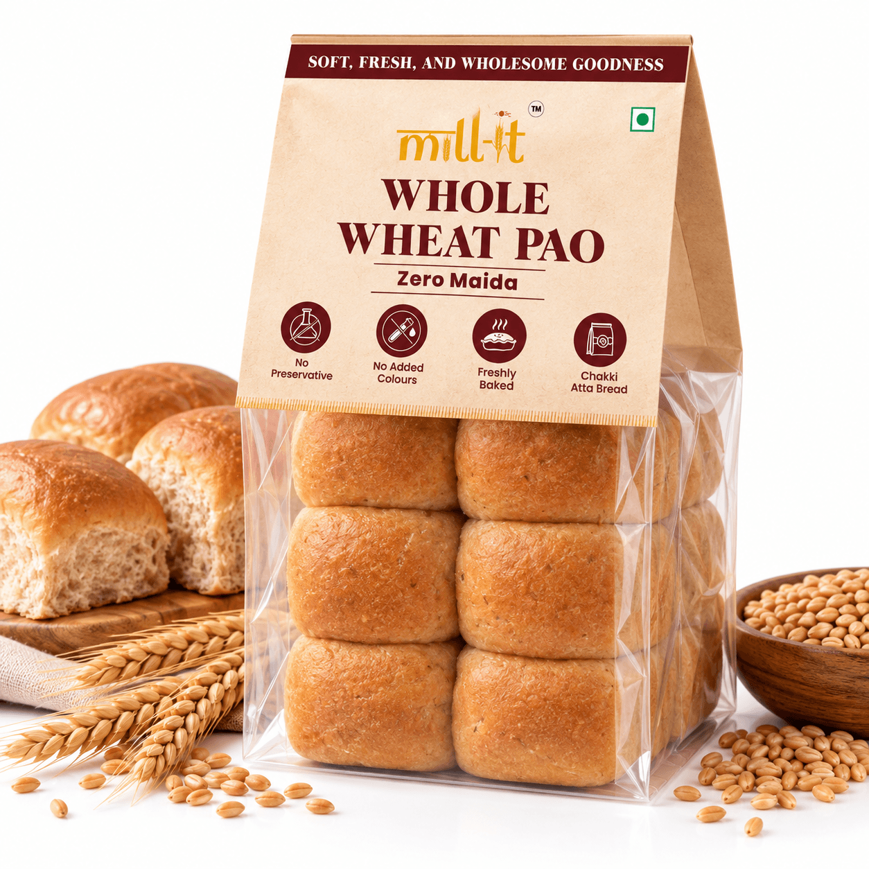 Freshly Baked Whole Wheat Pao