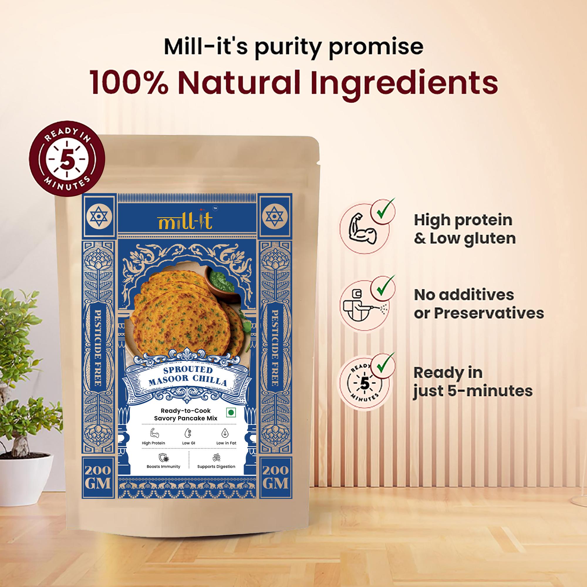 Sprouted Masoor Dal Chilla - 200 gm thumbnail 4