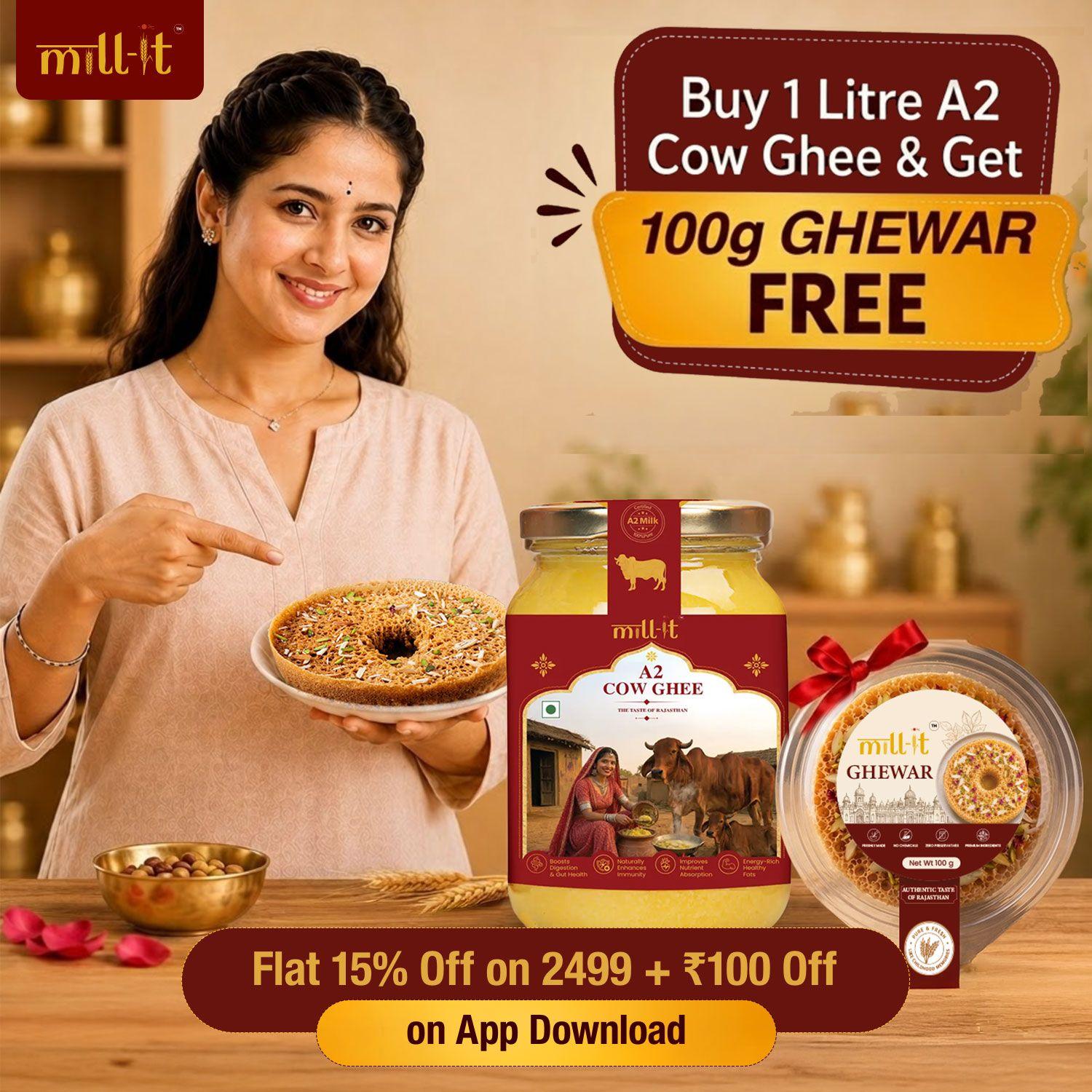 Free Ghewar on 1Ltr Ghee