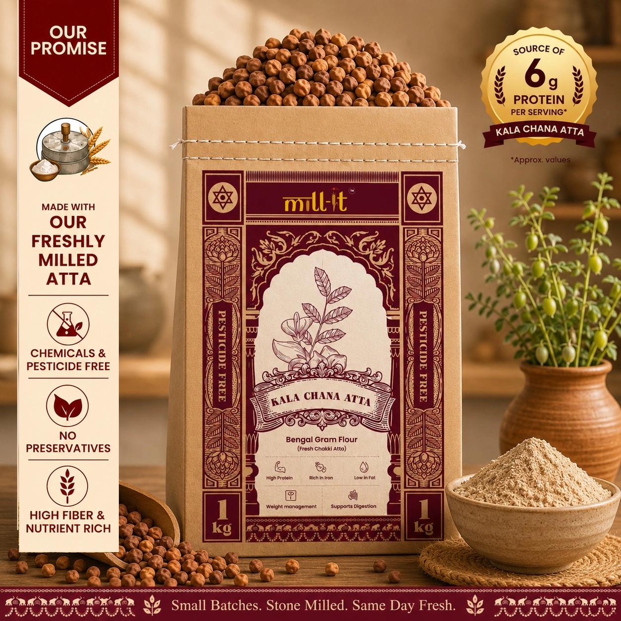 Kala Channa Atta - 1 kg
