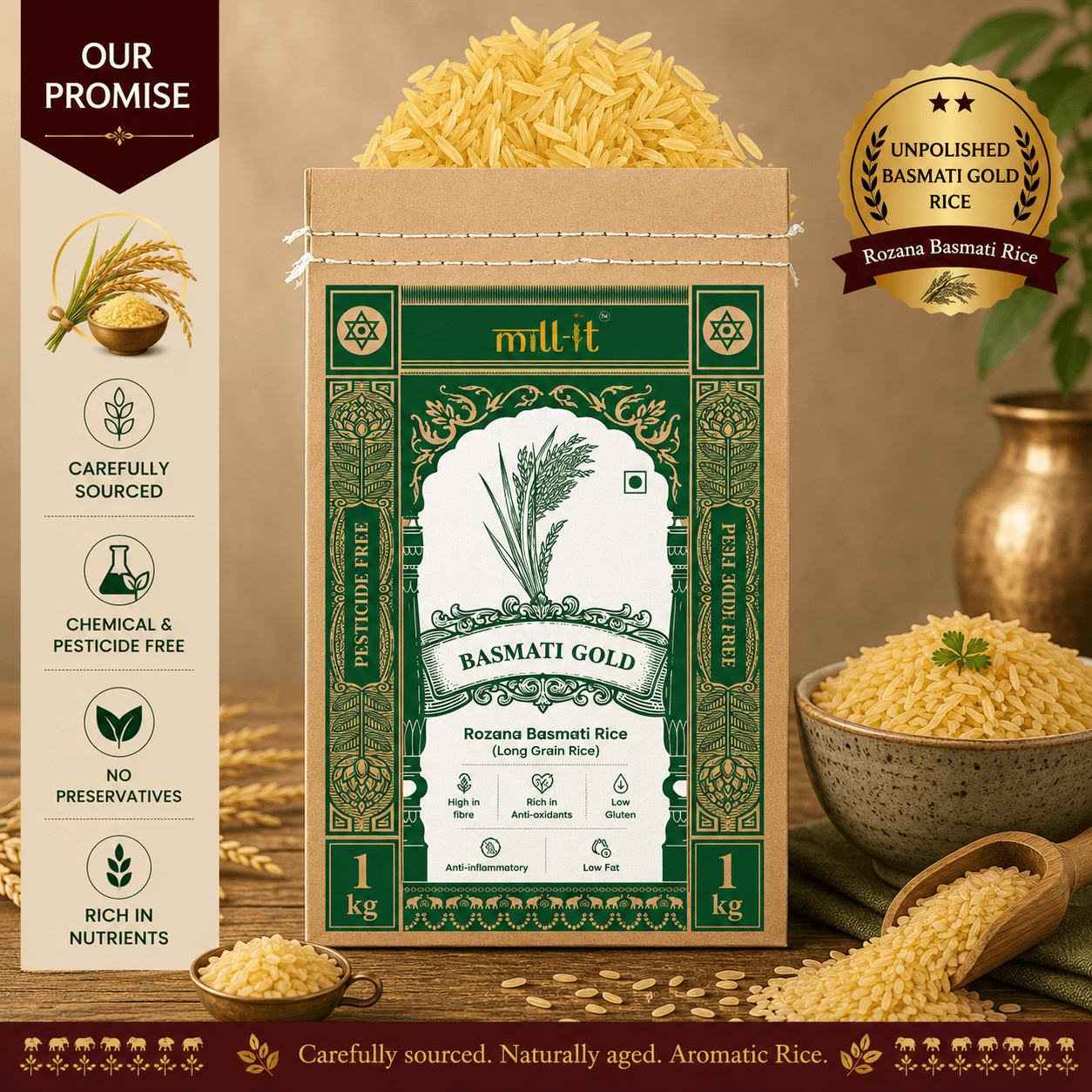 Rozana Basmati Gold-Golden Sella Rice