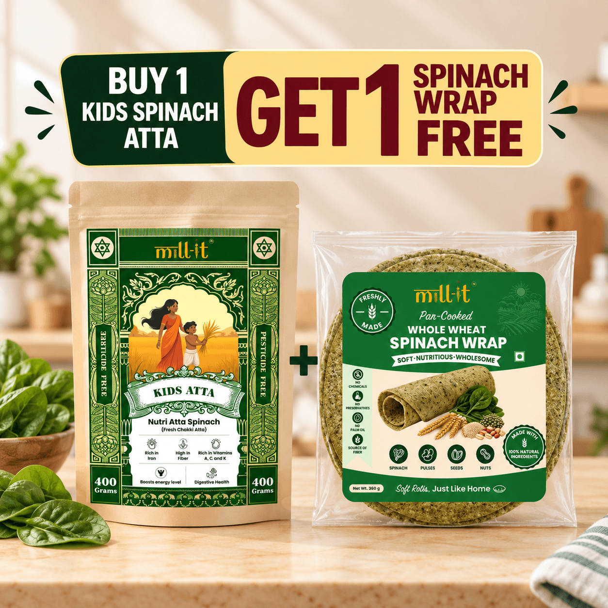 Buy one Kids Atta Get Wrap Free