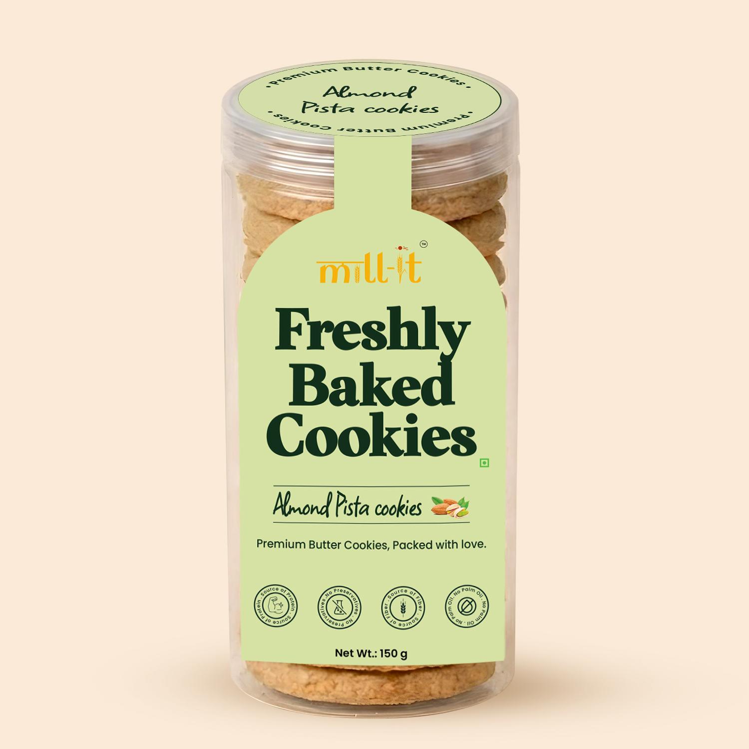 Freshly Baked Almond Pista Butter Cookies