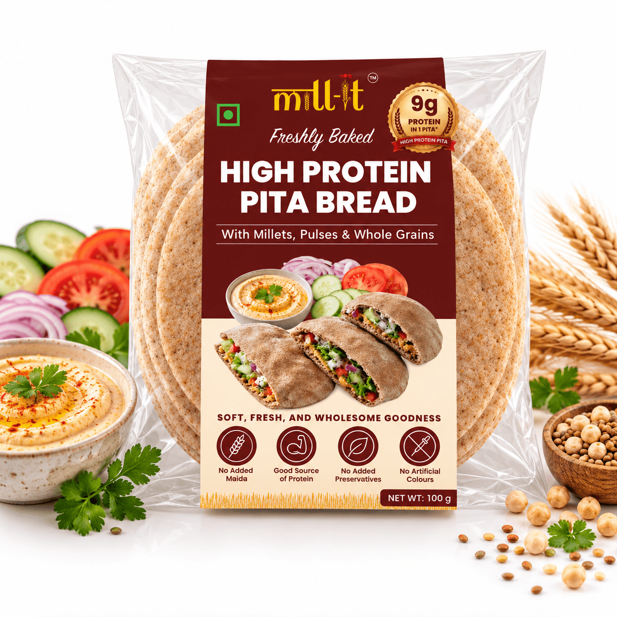 High Protein Whole Wheat Pita Bread