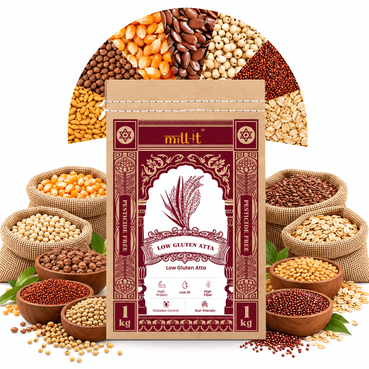 Low Gluten Multigrain Atta-1kg