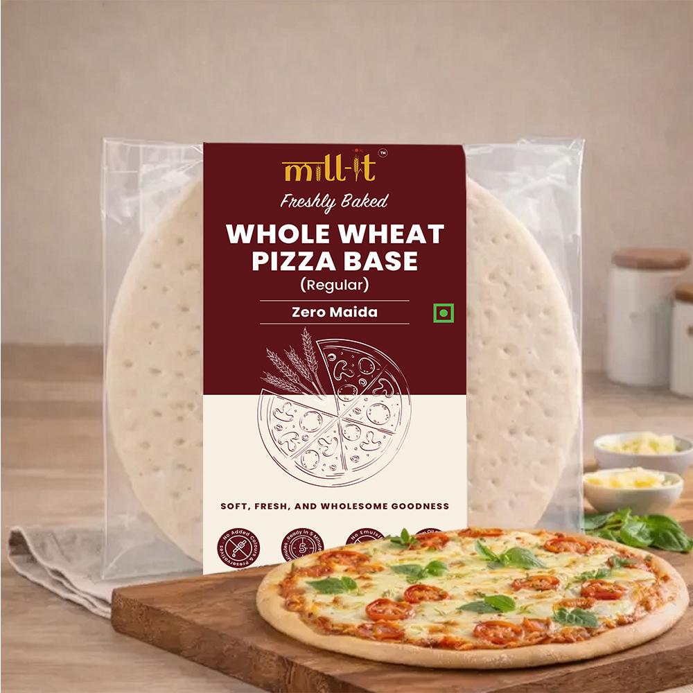 Freshly Baked Whole Wheat Regular Pizza Base- 100 gm (2 pcs)