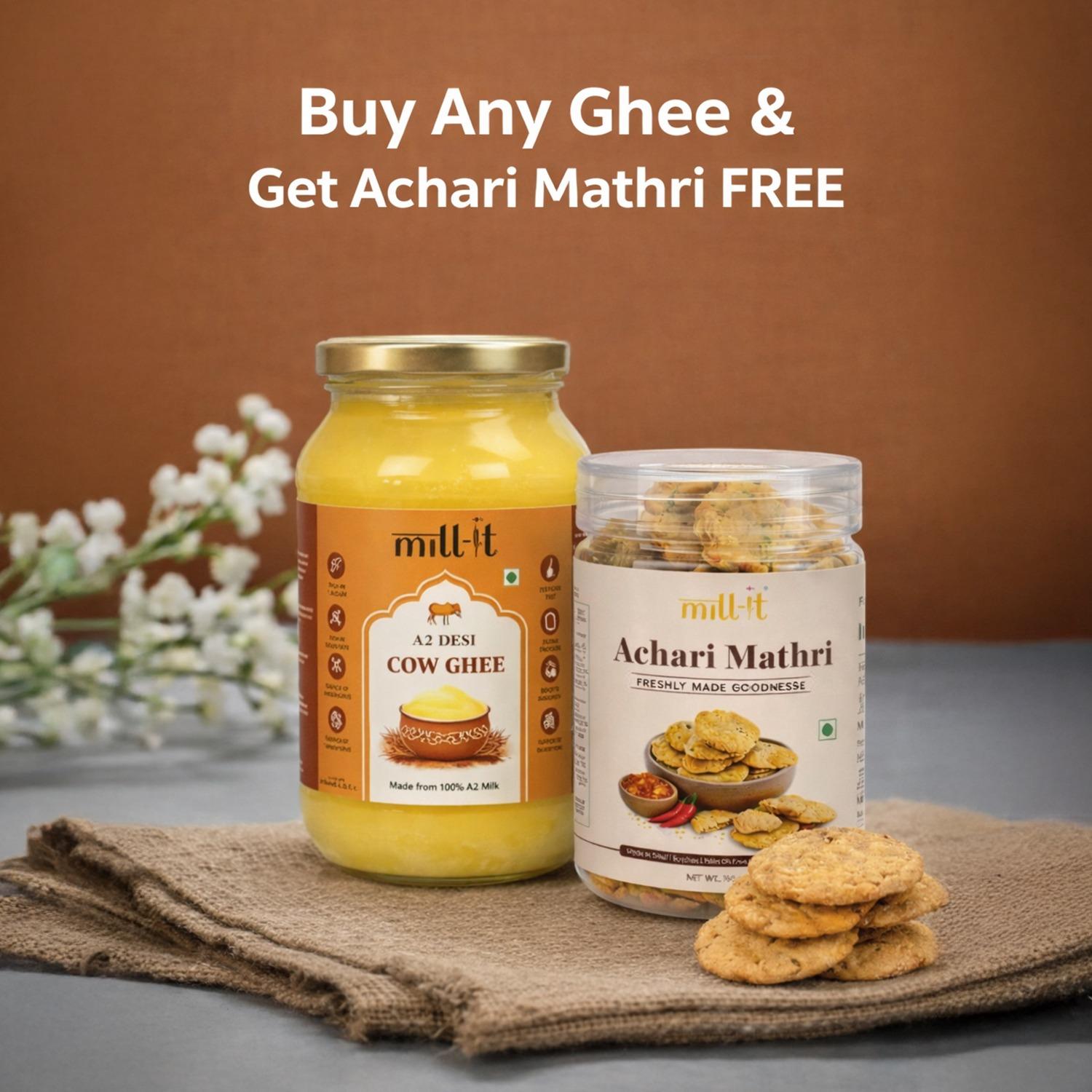 Free Achari Mathri on A2 Desi Cow Ghee