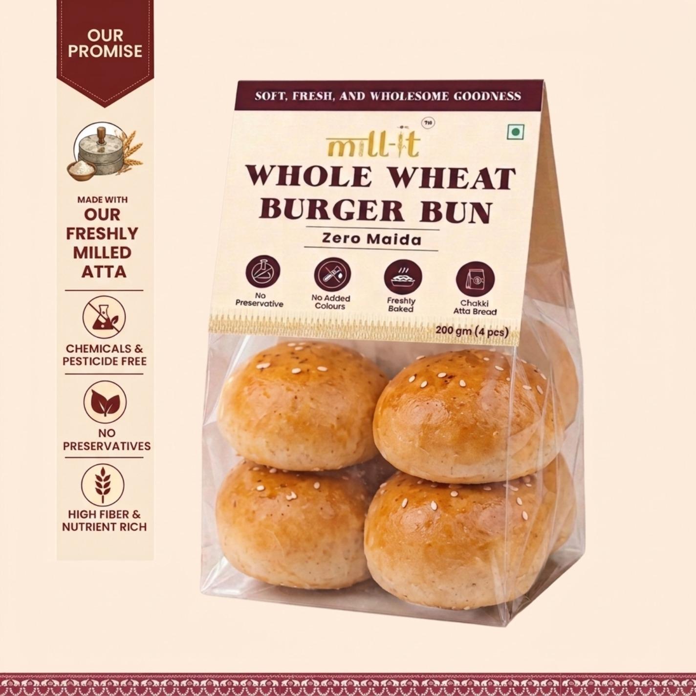 Freshly Baked Whole Wheat Burger Bun