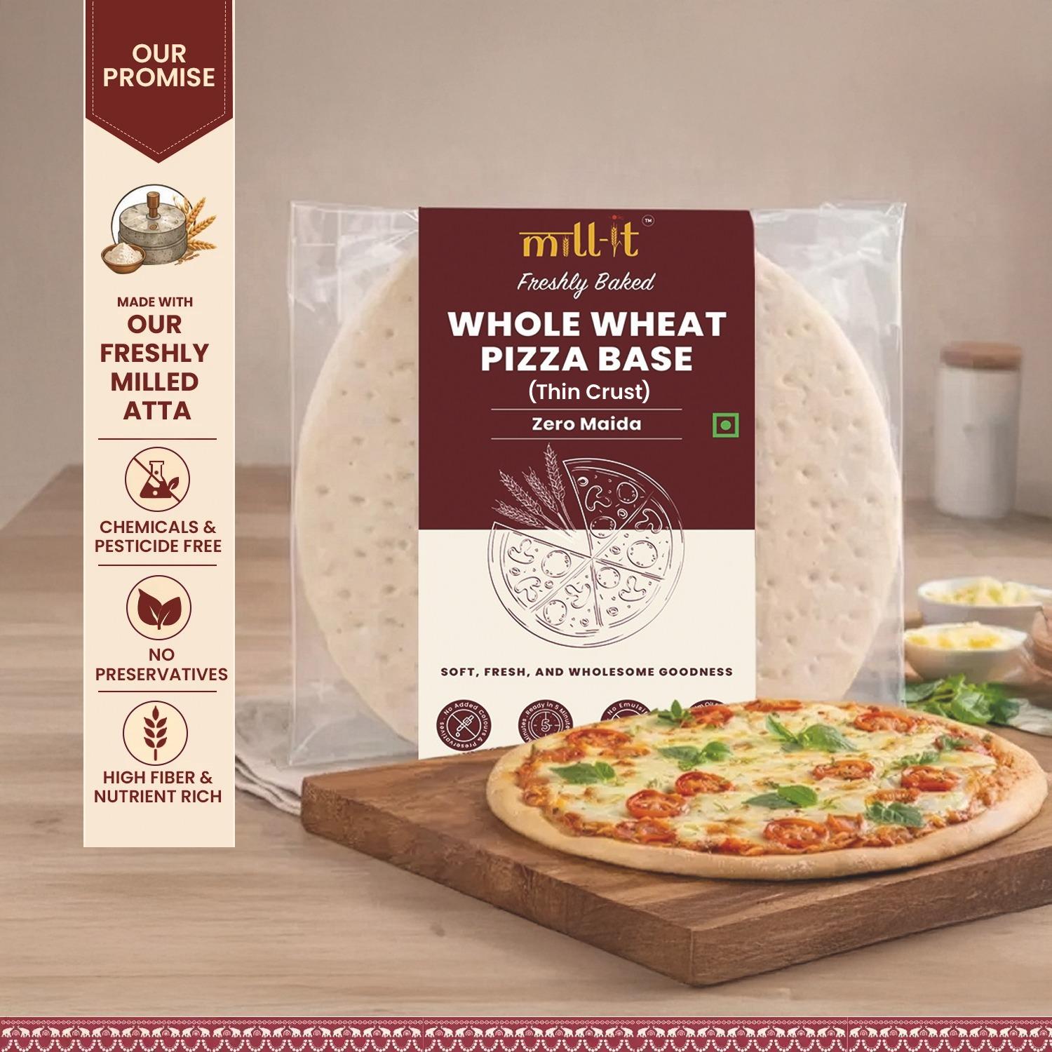 Freshly Baked Thin Crust Pizza Base- 100 gm (2 pcs)