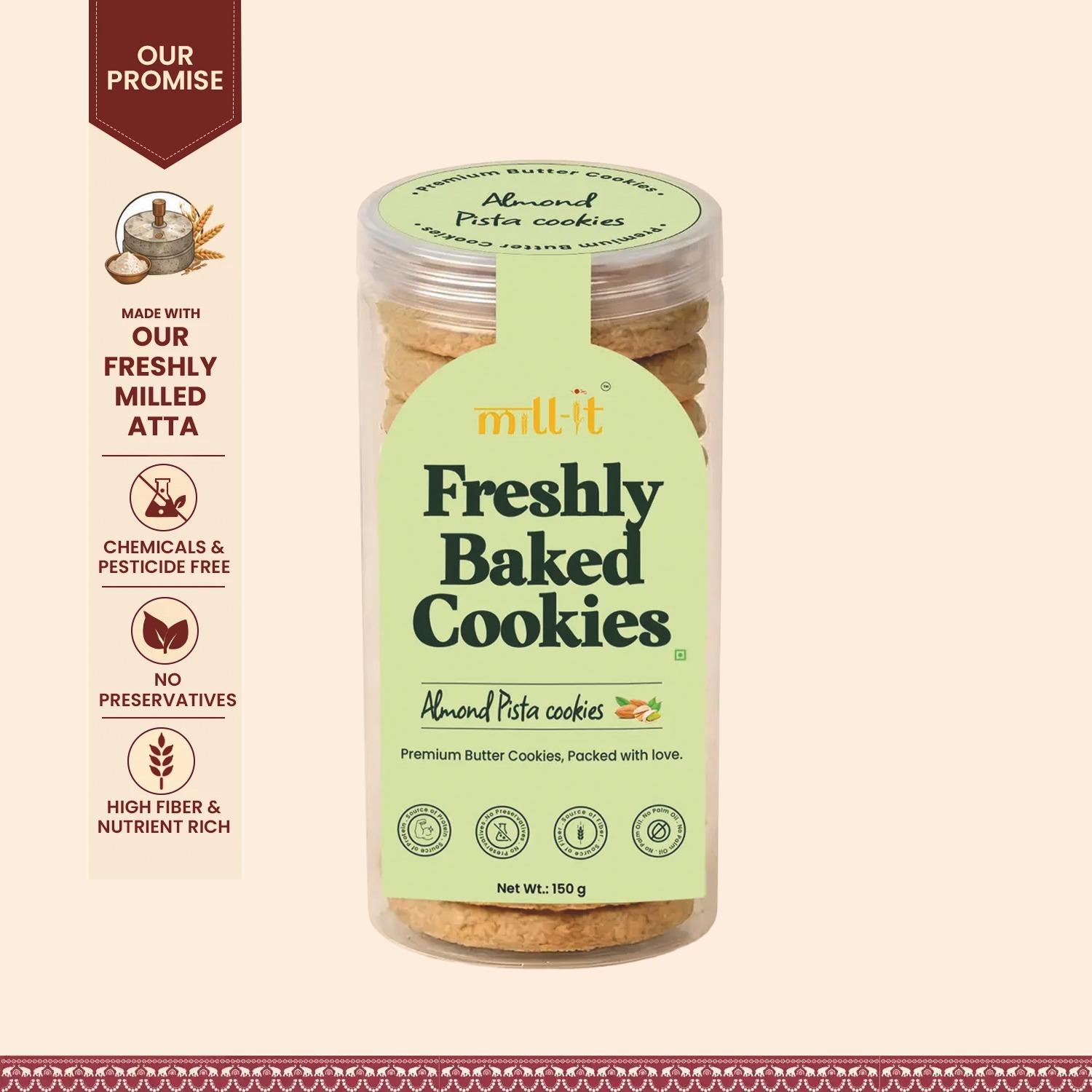 Freshly Baked Almond Pista Butter Cookies