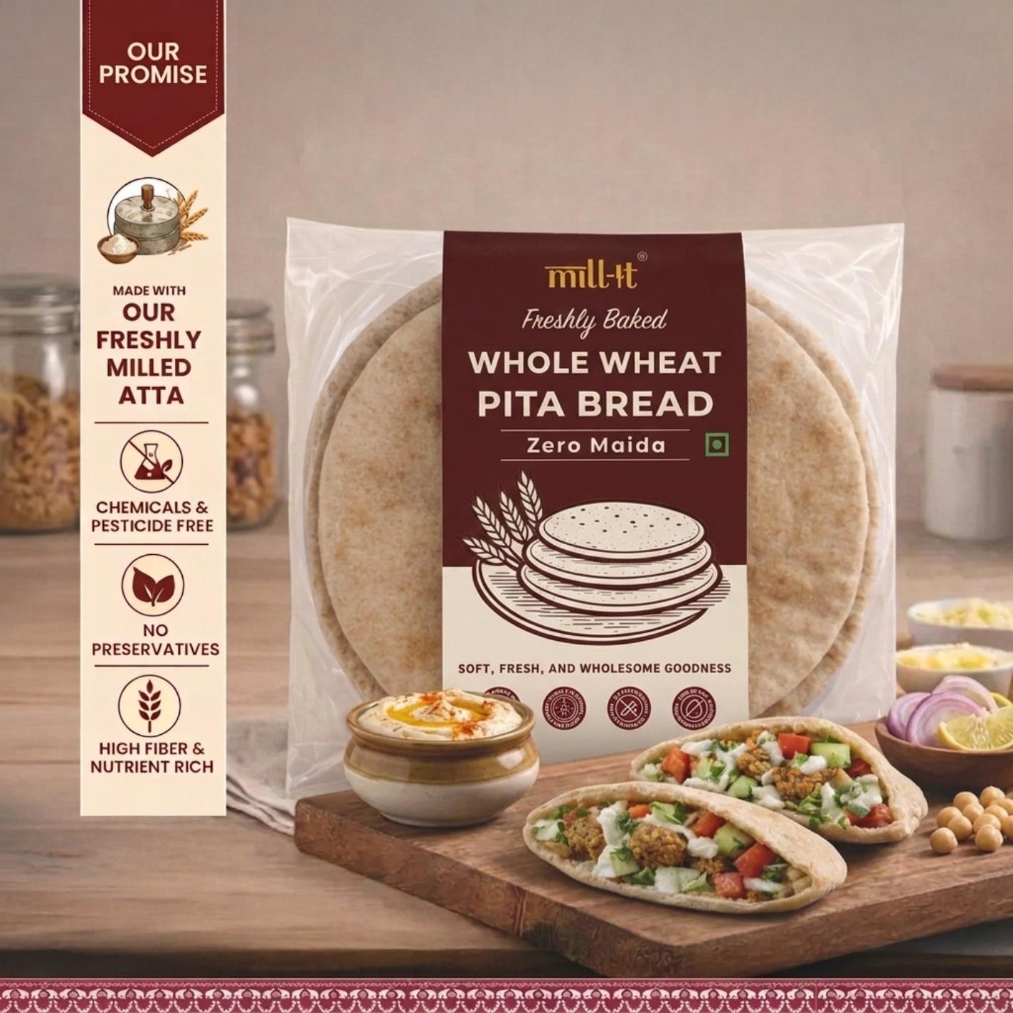 Freshly Baked Pita Bread 100 gm (2 pcs)