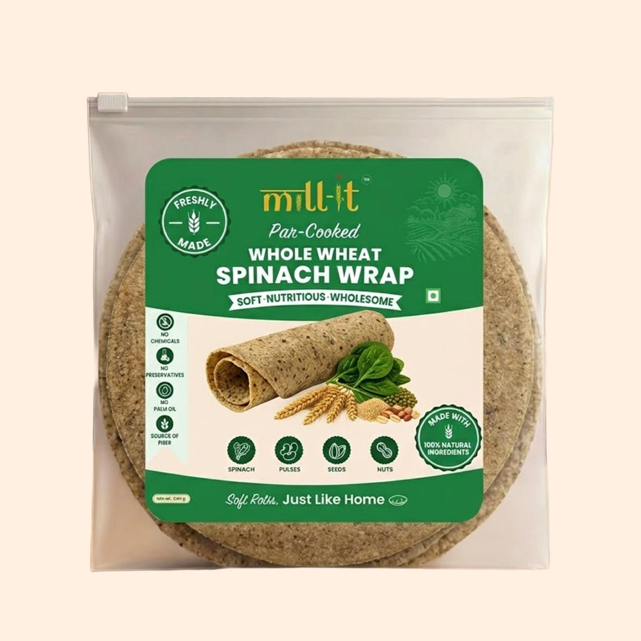 Par-Cooked Spinach Wrap