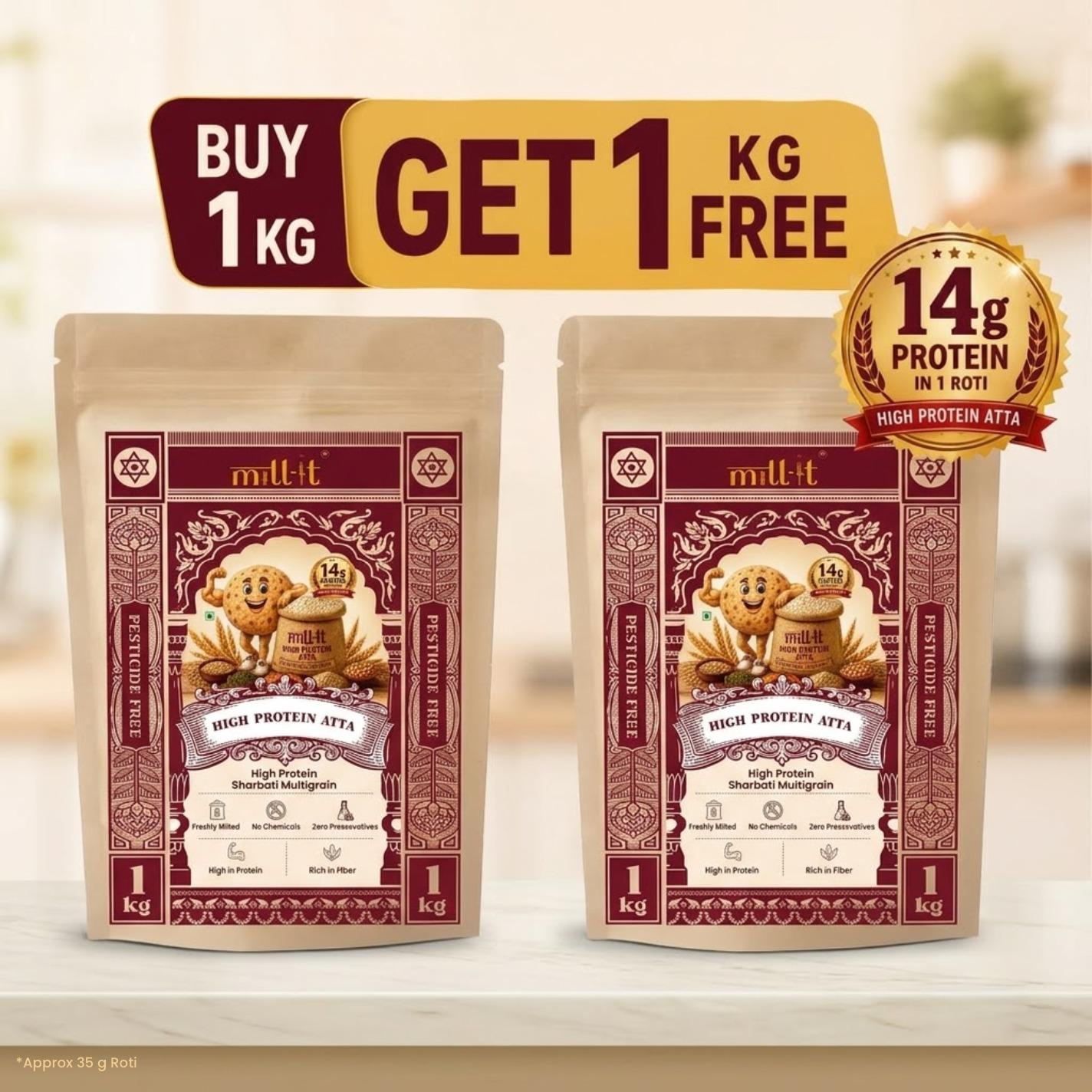 Buy 1 Kg High Protein Atta Get 1 Free