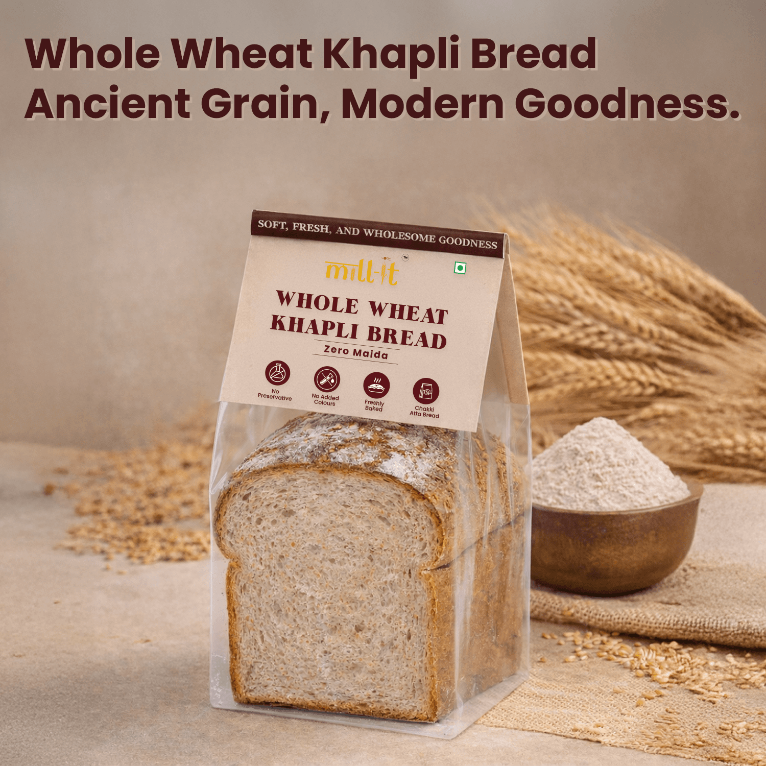 Freshly Baked Khapli Atta Bread