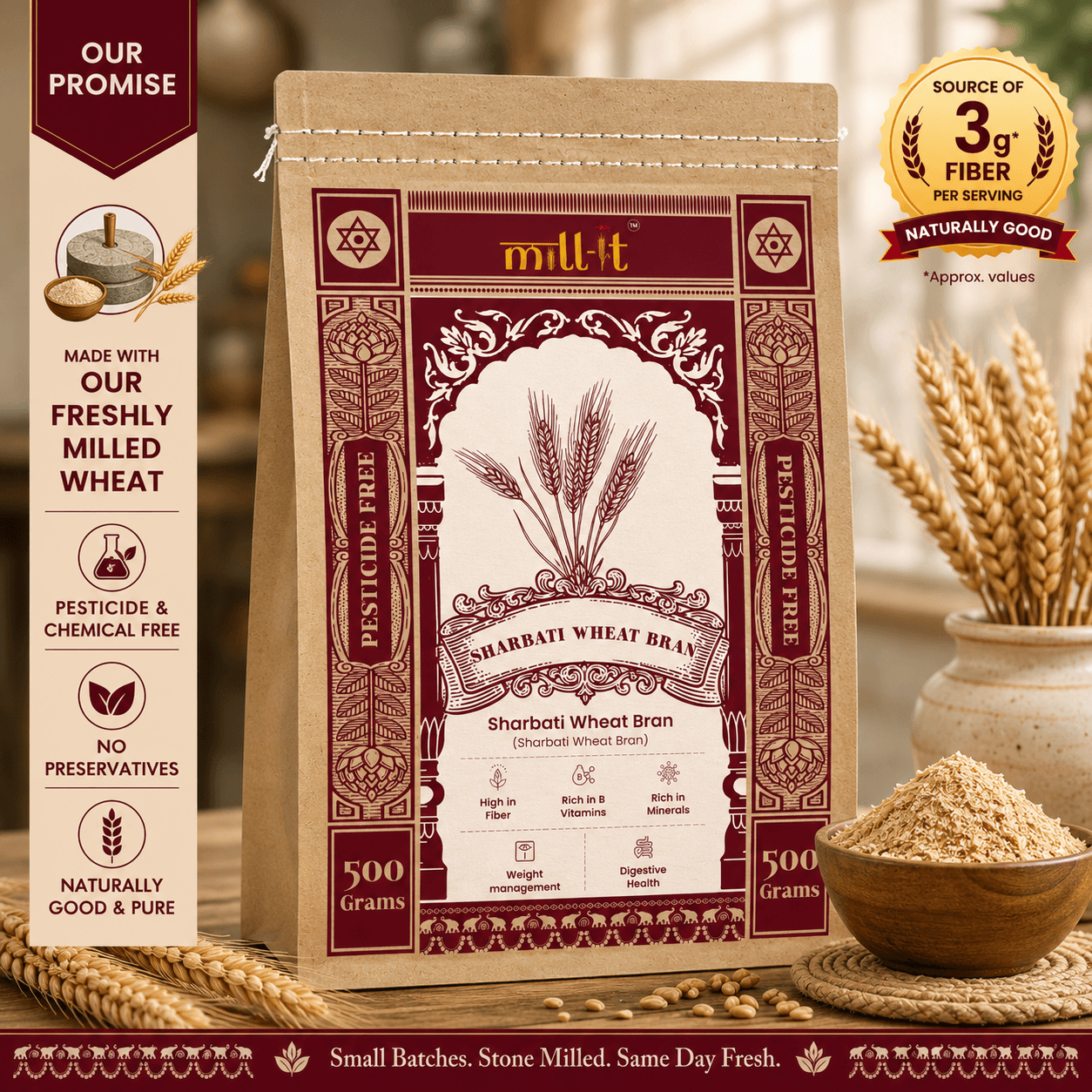 Sharbati Wheat Bran - 500gm