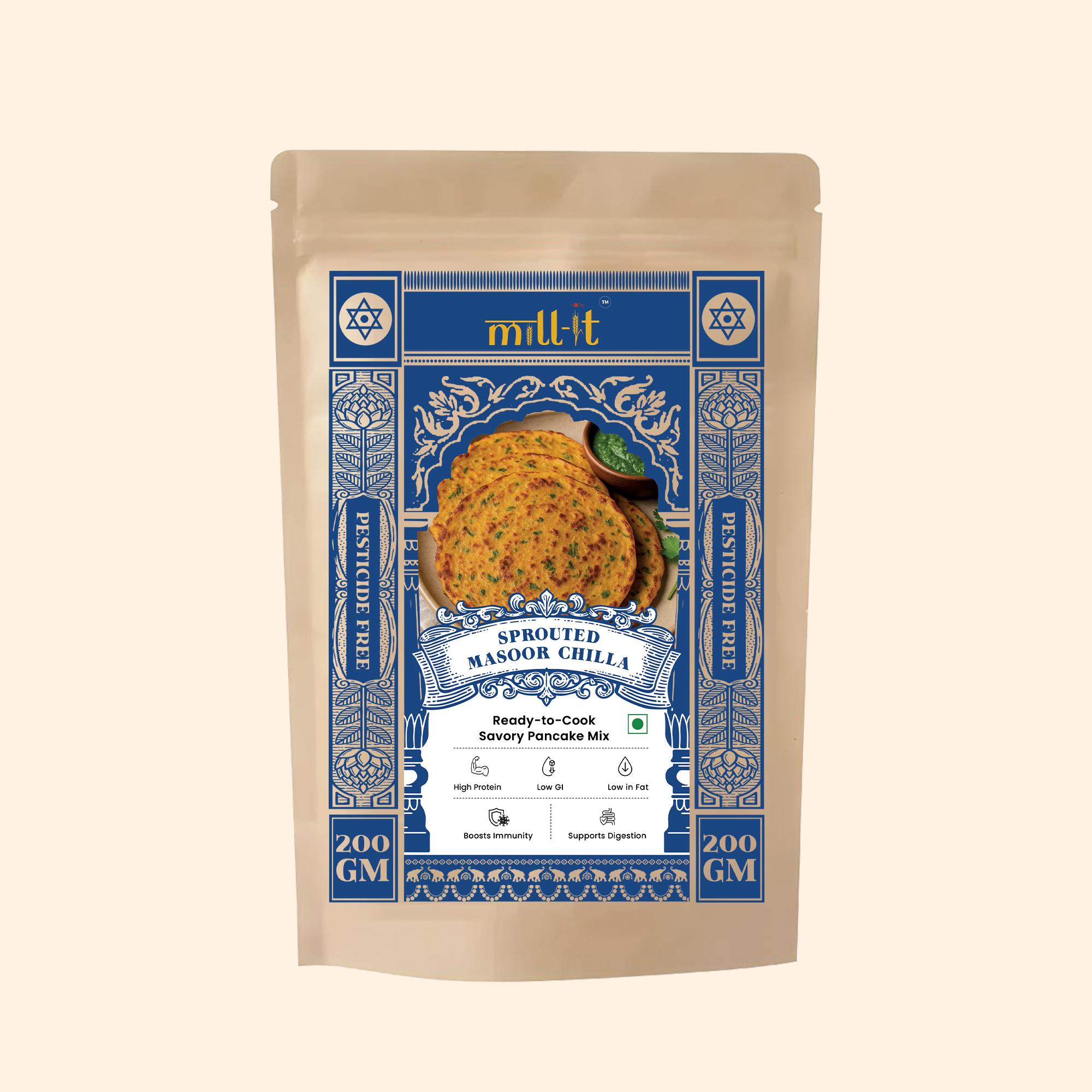 Sprouted Masoor Dal Chilla - 200 gm